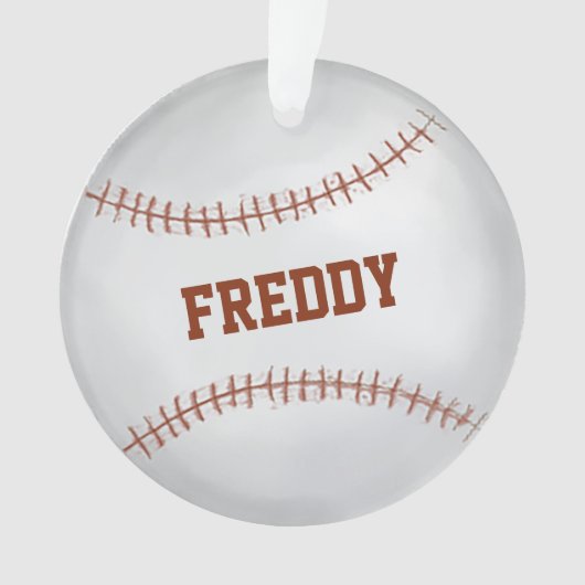 Photo Baseball Simple Typography  Ornament (Vorderseite)