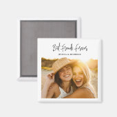 Photo Best Friends Name Magnet (Vorderseite/Rückseite)