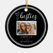 Photo Besties Modern Minimal Black and White Keramik Ornament (Vorne)