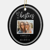 Photo Besties Modern Minimal Black and White Keramik Ornament (Links)