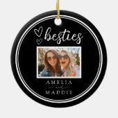 Photo Besties Modern Minimal Black and White Keramik Ornament (Hinten)