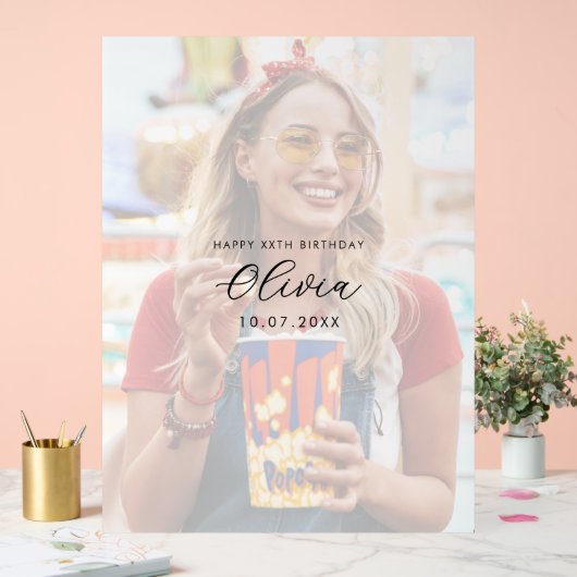 Photo Birthday Guest Signature Acrylschild (Hochzeit)