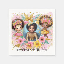 Photo Birthday Little Black Fairy African Pink