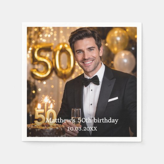 Photo birthday party serviette (Vorderseite)