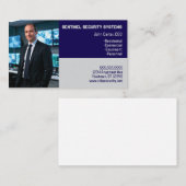 Photo Black and Gray Color Blocks Security Visitenkarte (Vorne/Hinten)