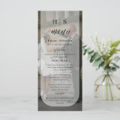 photo Black and White Wedding Menu Menükarte (Stehend Vorderseite)