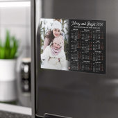 Photo Black Calendar 2026 Family Magnetic Card Magneteinladung
