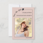 Photo blush pink Graduation party Save the Date (Vorderseite)