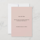 Photo Blush Pink Graduation party Save the Date (Rückseite)