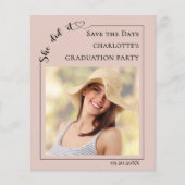 Photo Blush Pink Graduation Party Save the Date Flyer (Vorne)