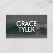 Photo Bold Modern QR Code White Business Card Visitenkarte (Vorderseite)