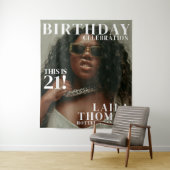 Photo Booth Birthday Party Magazine Cover Backdrop Wandteppich (Beispiel)