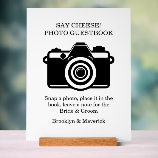 Photo Booth Guestbook Wedding Acrylschild (Neutral)
