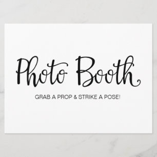 "Photo Booth"-Kalligrafie-Hochzeitsschild Einladung