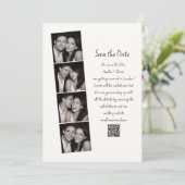 Photo Booth Strip Handwritten Script Wedding Fun  Save The Date (Stehend Vorderseite)