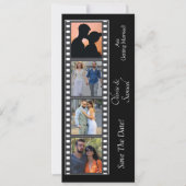 Photo Booth Style Save The Date  Black White Card (Vorderseite)