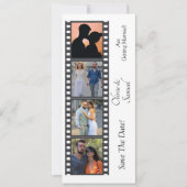 Photo Booth Style Save The Date  Black White Card (Vorderseite)