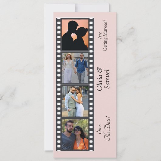 Photo Booth Style Save The Date Flat Card (Vorderseite)