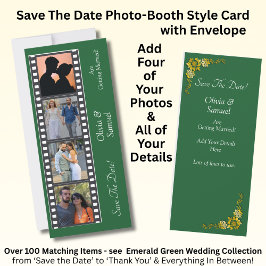 Photo Booth Style Save The Date Flat Card