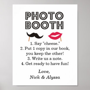 Photo Booth Wedding/Party Sign Poster