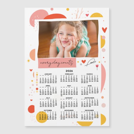 Photo Calendar 2026 Every Day Counts Magnet (Vorderseite)