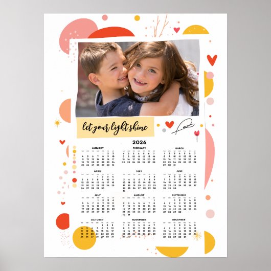 Photo Calendar 2026 Let Your Light Shine Poster (Vorne)