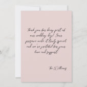 Photo & Calligraphy Minimalist Blush Dankeskarte (Rückseite)