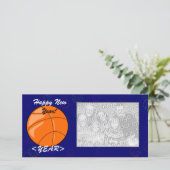 Photo Card - New Year Basketball Feiertagskarte (Stehend Vorderseite)