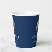 Photo Celebration of Life Funeral Memorial Blue Pappbecher (Links)