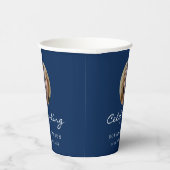 Photo Celebration of Life Funeral Memorial Blue Pappbecher (Rechts)