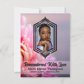 Photo Celebration Program — Pink Chrysanthemum Einladung