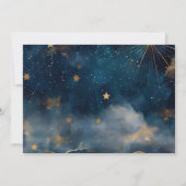 Photo Celestial Midnight Blue Stars Moon Wedding Save The Date (Rückseite)