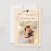 Photo champagne Graduation party Save the Date (Vorderseite)