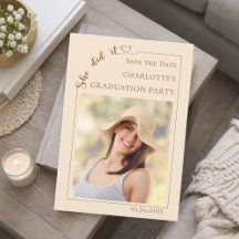 Photo Champagne Graduation party Save the Date