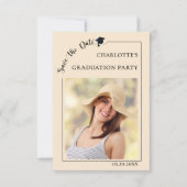 Photo champagne Graduation party Save the Date (Vorderseite)
