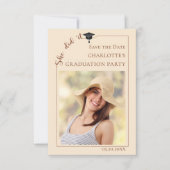 Photo Champagne Graduation party Save the Date (Vorderseite)