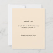 Photo champagne Graduation Save the Date card (Rückseite)