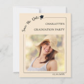 Photo champagne Graduation Save the Date card (Vorderseite)
