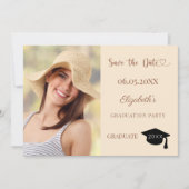 Photo champagne mocha Graduation Save The Date (Vorderseite)