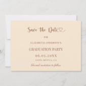Photo champagne mocha Graduation Save The Date (Rückseite)