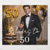 Photo cheers birthday party alkoholflaschenetikett (Einzelnes Label)