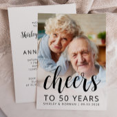 Photo Cheers Black Script 50th Anniversary Party Einladung
