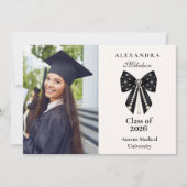 Photo Chic Coquette Graduation Celebration Ankündigung (Vorderseite)