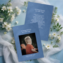 Photo Child Remembering Blue Faux Metallic Effect