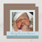 PHOTO CHRISTENING INVITES :: elegance 1SQ Einladung (Vorne/Hinten)