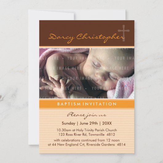 PHOTO CHRISTENING INVITES :: faith 4P Einladung (Vorderseite)
