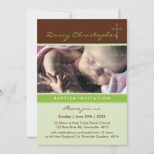 PHOTO CHRISTENING INVITES :: faith 7P Einladung (Vorderseite)