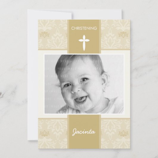 PHOTO CHRISTENING INVITES :: pretty 3P Einladung (Vorderseite)