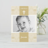PHOTO CHRISTENING INVITES :: pretty 3P Einladung (Stehend Vorderseite)