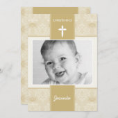PHOTO CHRISTENING INVITES :: pretty 3P Einladung (Vorne/Hinten)